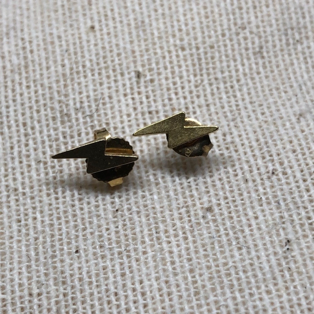 Alex and Ani gold over sterling silver lightning Harry Potter post/stud earrings